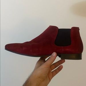 Aldo Red Suede Ankle Boots